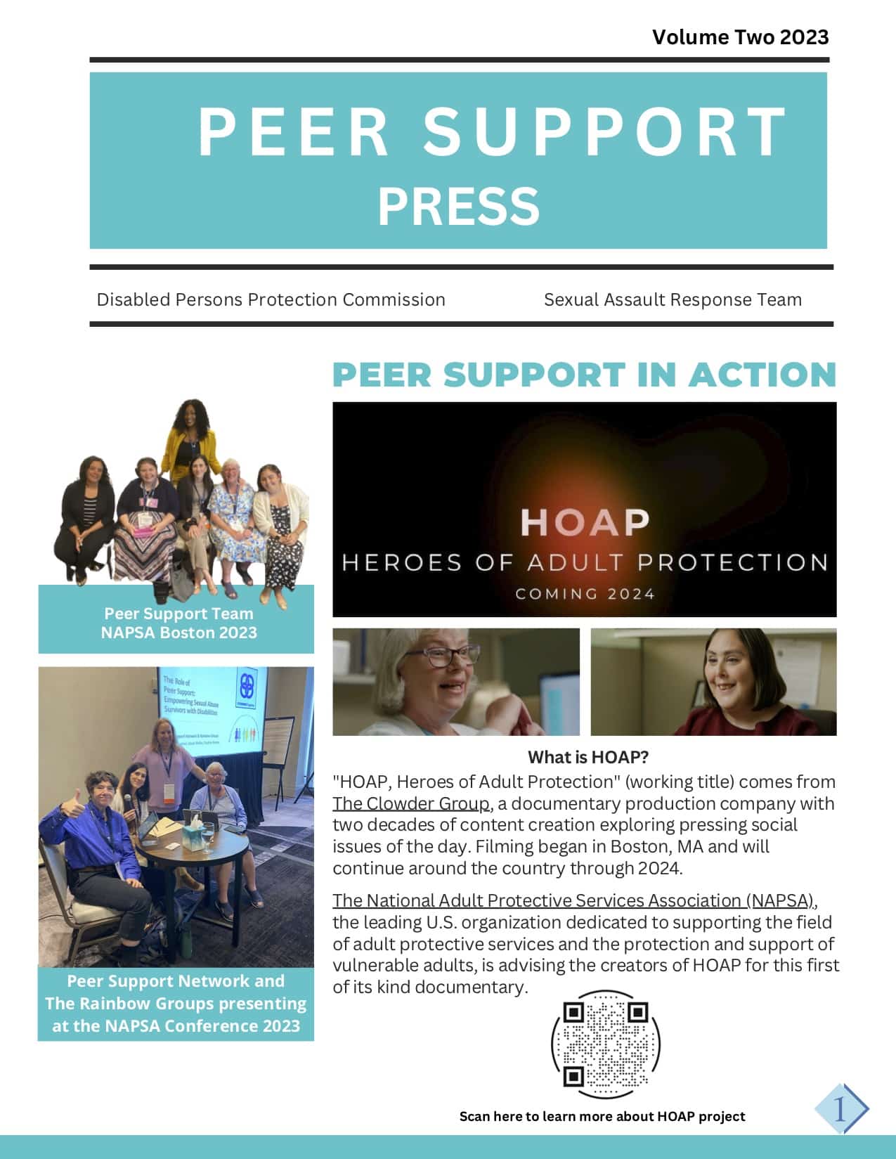 Fall cover of the Peer Support Press Newsletter.